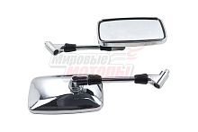 Зеркала (007) пластик (прямоугольные хром) крепк. основание (в уп. 50 пар)