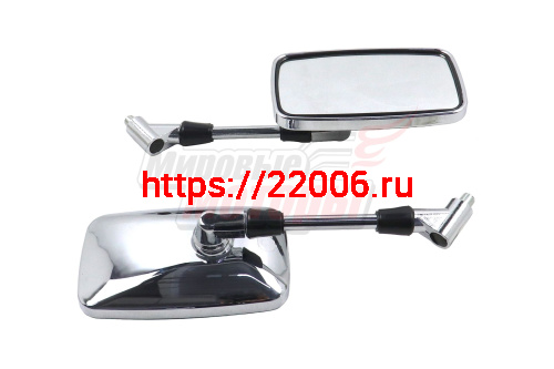 Зеркала (007) пластик (прямоугольные хром) крепк. основание (в уп. 50 пар)