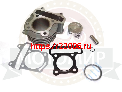 Цилиндр в сборе с поршнем 4-х такт. скутер (80см3 ) Тюнинг 47,00 мм (под шпильки 50 см3) фото 2