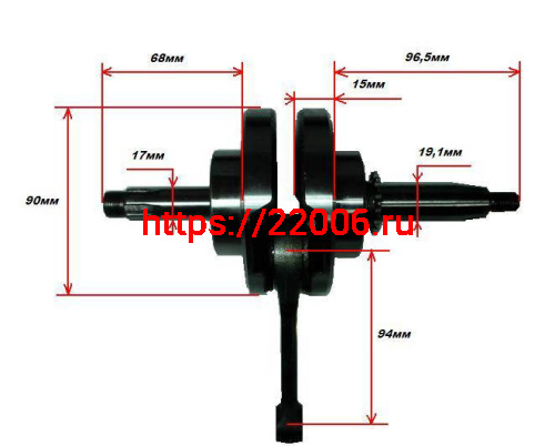 Коленвал SEE 139FMB 100сс-110сс Коленвал SEE 139FMB 100сс-110сс