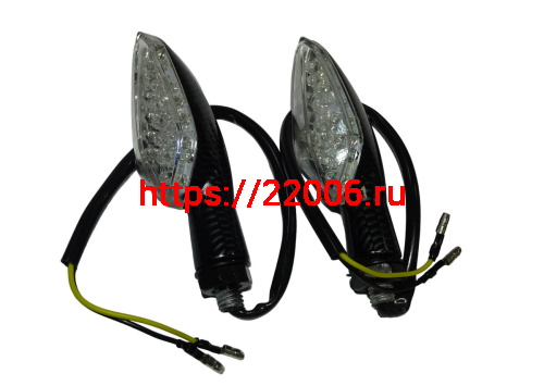 Боковой фонарь (LED) Мини 003 металл  Карбон (ромбик, средний размер) фото 2