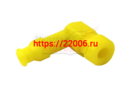 Колпачок высоковольтный силикон Delta, Alpha (угол 90 градусов) ЖЕЛТЫЙ