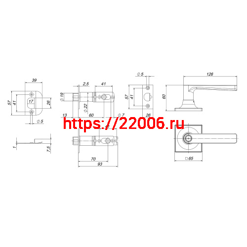 Ручка Punto (Пунто) защелка DK710/BL SN-PS (без фик.)никель фото 3
