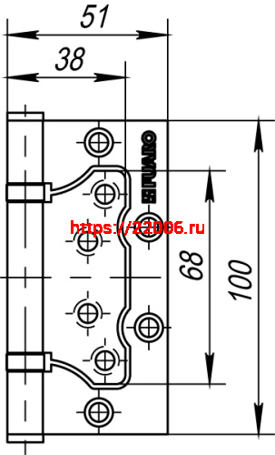 Петля Fuaro (Фуаро) универсальная без врезки IN4500W SB (500-2BB 100x2,5) мат. золото фото 3 Петля Fuaro (Фуаро) универсальная без врезки IN4500W SB (500-2BB 100x2,5) мат. золото фото 3