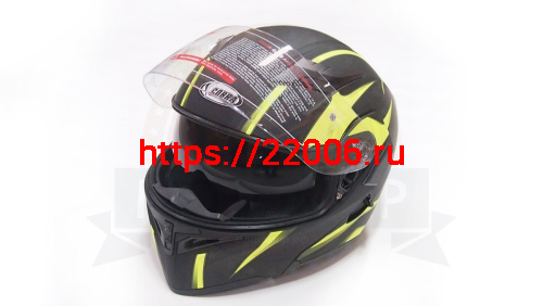 Шлем модуляр COBRA JK902, черно/зеленый(6), с очками, размер S фото 3