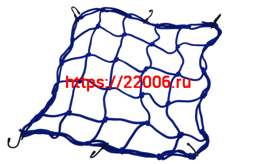 Сетка для крепления багажа синяя (4мм, 40х40см) мет.крючки Сетка для крепления багажа синяя (4мм, 40х40см) мет.крючки