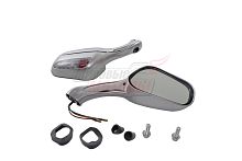 Зеркала (070) пласт.Каплевидные объемные серебрист, поворотник (круглый разъем) (к-во 40 пар)