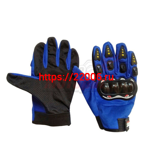 Перчатки с пальцами "SPORT" с защитой синие