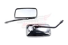 Зеркала (003-А) пласт. прямоуг. крепление по центру под хром. (в уп. 50 пар)