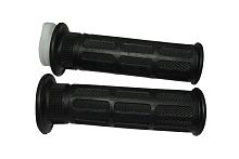 Ручка руля правая (газа) Альфа, Дельта, Zodiak в сборе (с резинкой) + ручка левая (резиновая)